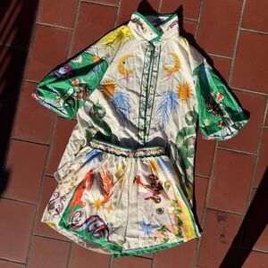 Colorful Graphic Shirt and Shorts Set